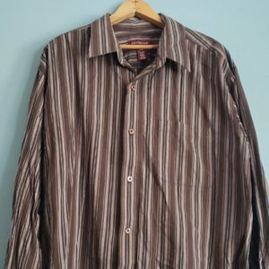 🛍️5/$20🛍️ Covington Long Sleeved Striped Button Down Shirt 2XL Brown